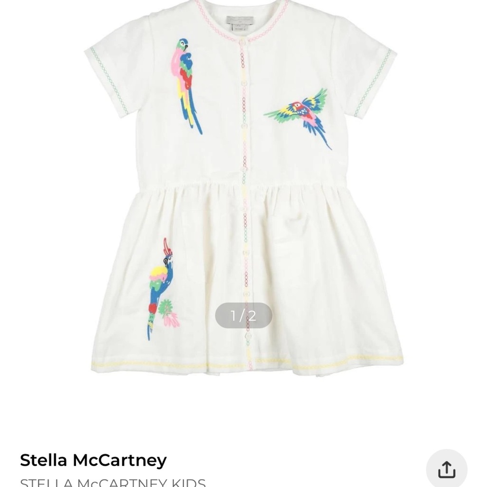 Stella McCartney Kids Colorful Parrot Dress